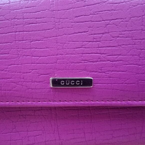 Gucci Leather Continental Wallet Purple with Silver Tone Hardware - Picture 2 of 10
